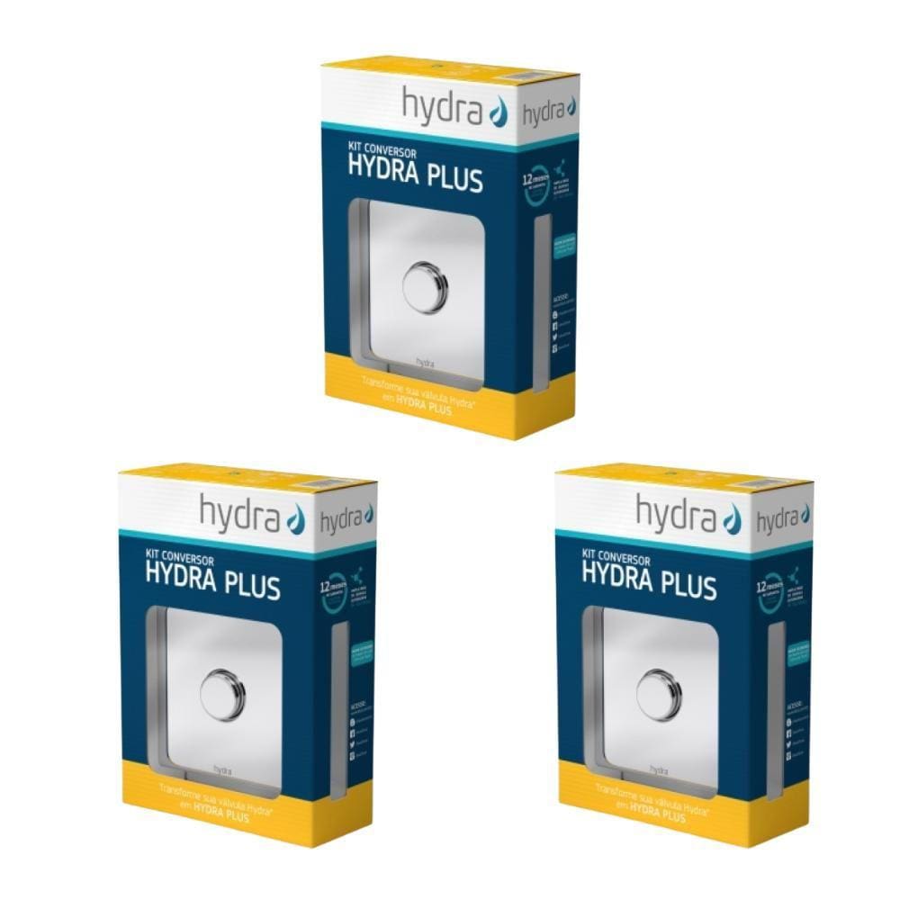 Kit 3 Conversor Hydra Max Para Hydra Plus 1.1/4” 1.1/2” Cromado Deca