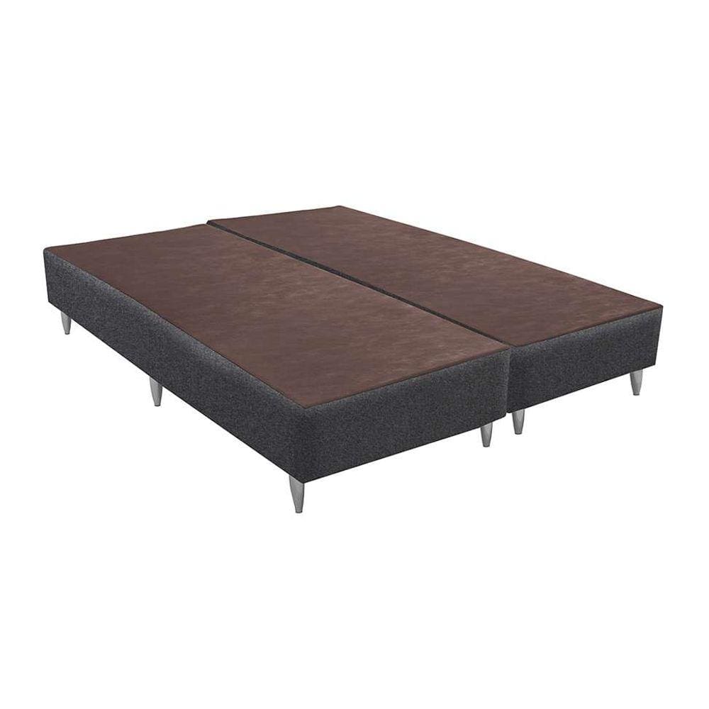 base para cama box queen linen (30x158x198) cinza