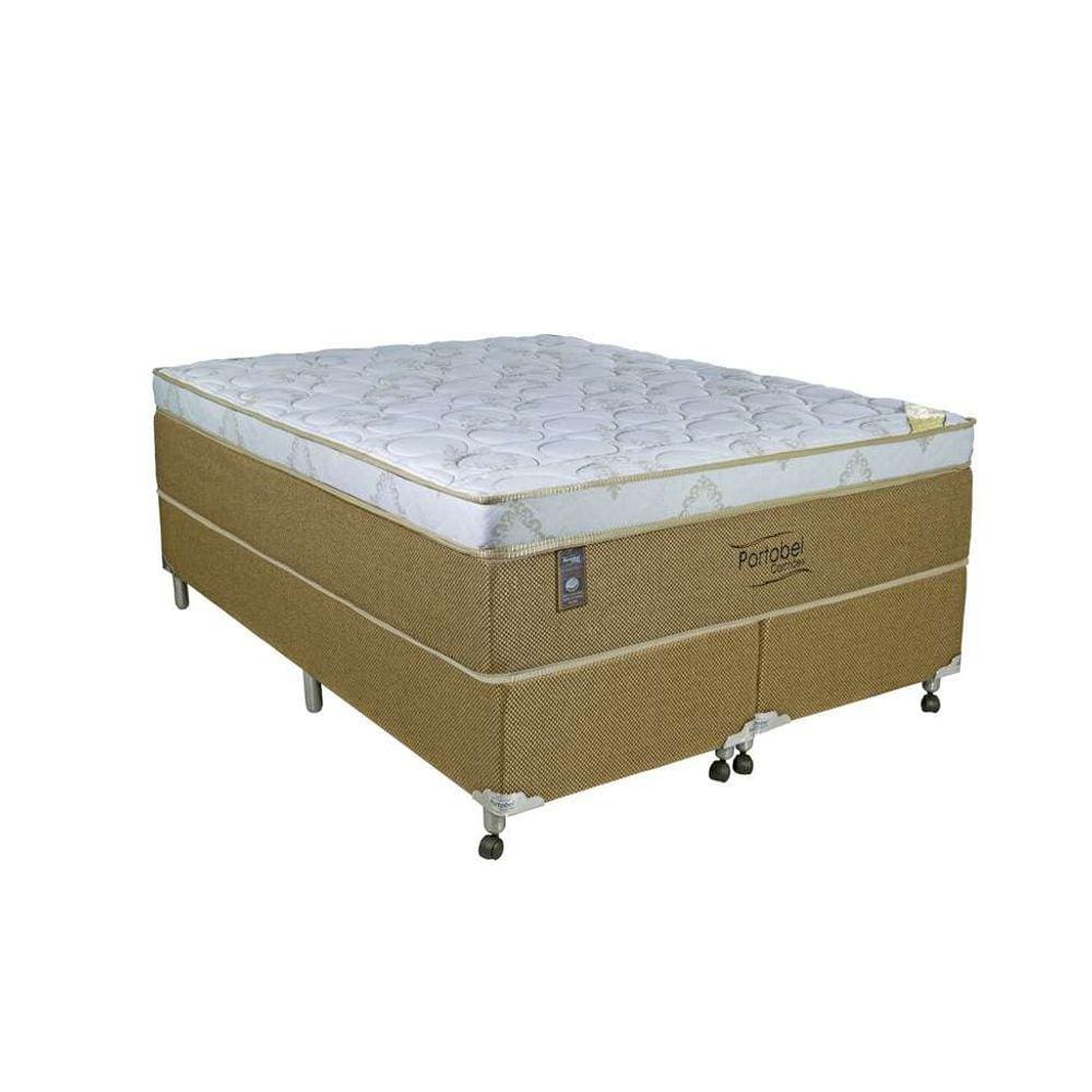 cama box queen com colchão vicenza molas ensacadas bege