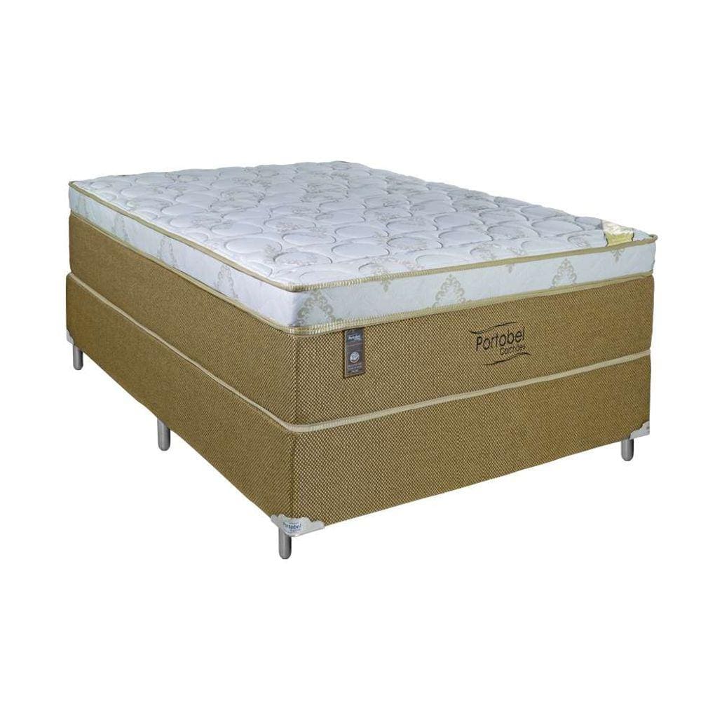 cama box casal com colchão vicenza molas ensacadas bege