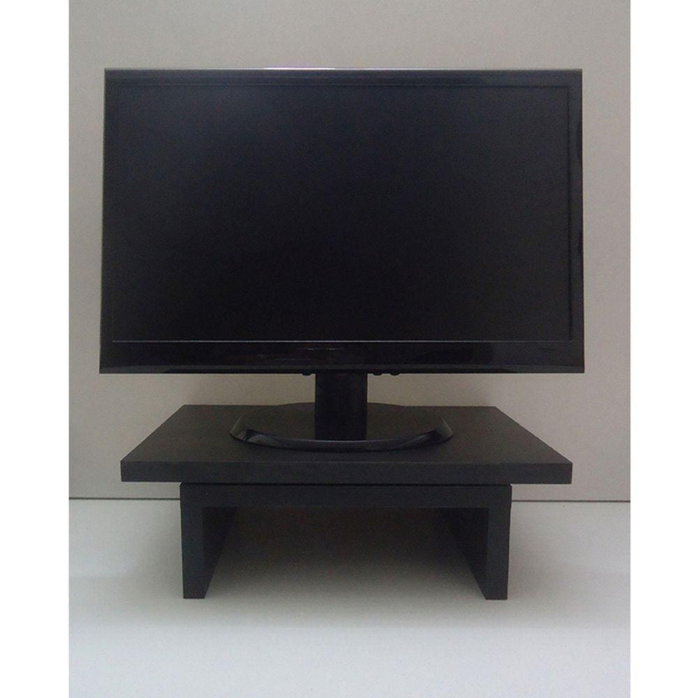 Suporte De Mesa Base Giratório Com Nicho 360° Para Monitor Preto