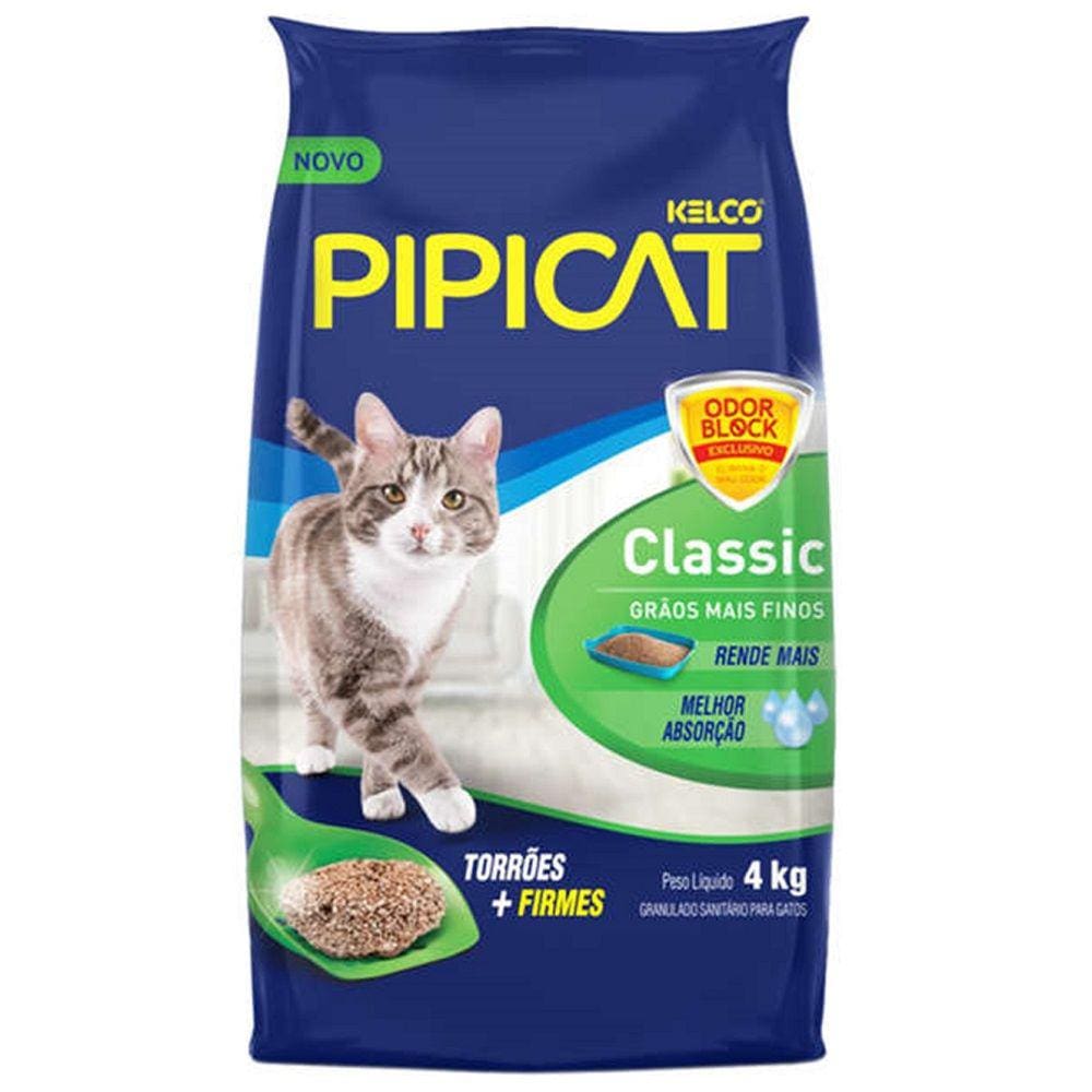 Areia Sanitária Pipicat Classic para Gatos - Kelco (4kg)