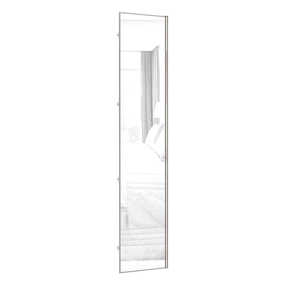 Porta para Closet com Espelho Individual 50cm com Puxador Perfil Champagne Luciane Móveis