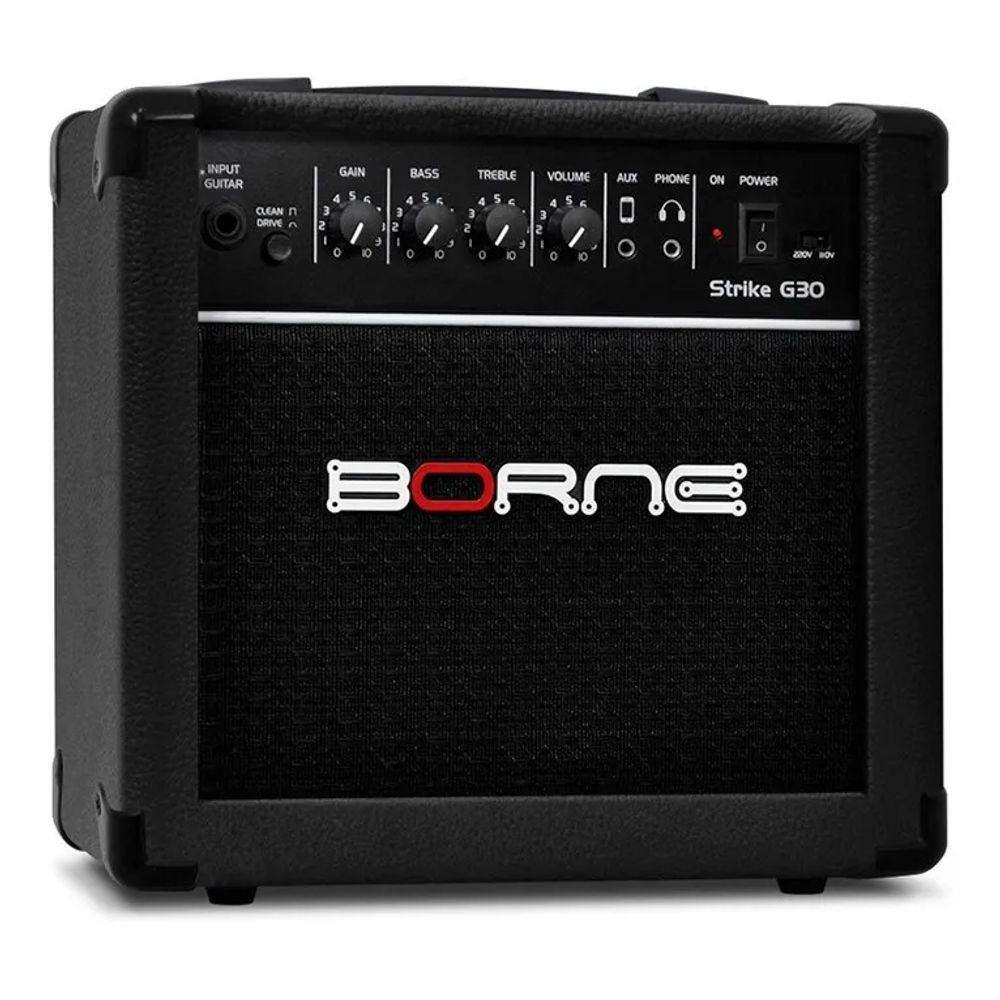 Cubo Amplificador Para Guitarra Borne Strike G30 Bivolt Preto