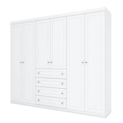 Guarda Roupa Casal Americano 6 Portas Branco HP - Henn