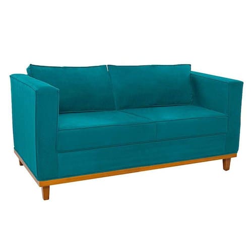 Sofá 2 lugares noruega suede azul turquesa | Extra