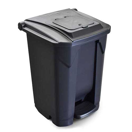 Lixeira 60L preta com roda, pedal e tampa click para residências, escritórios, clínicas, hotéis, condomínio Arqplast Menor preço em Lixeira 60L preta com roda, pedal e tampa click para residências, escritórios, clínicas, hotéis, condomínio Arqplast