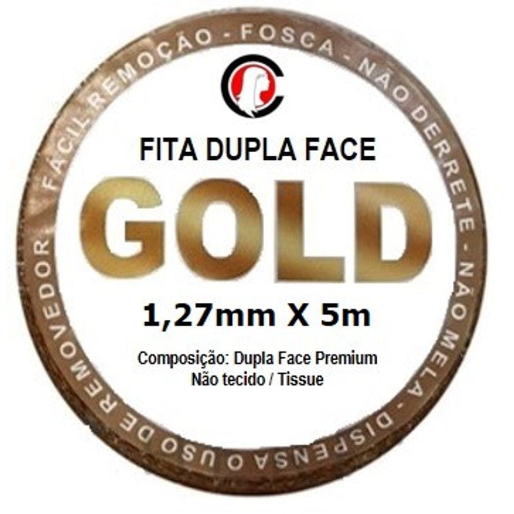 Fita Adesiva GOLD Dupla Face Rolo 5m x 1,27cm