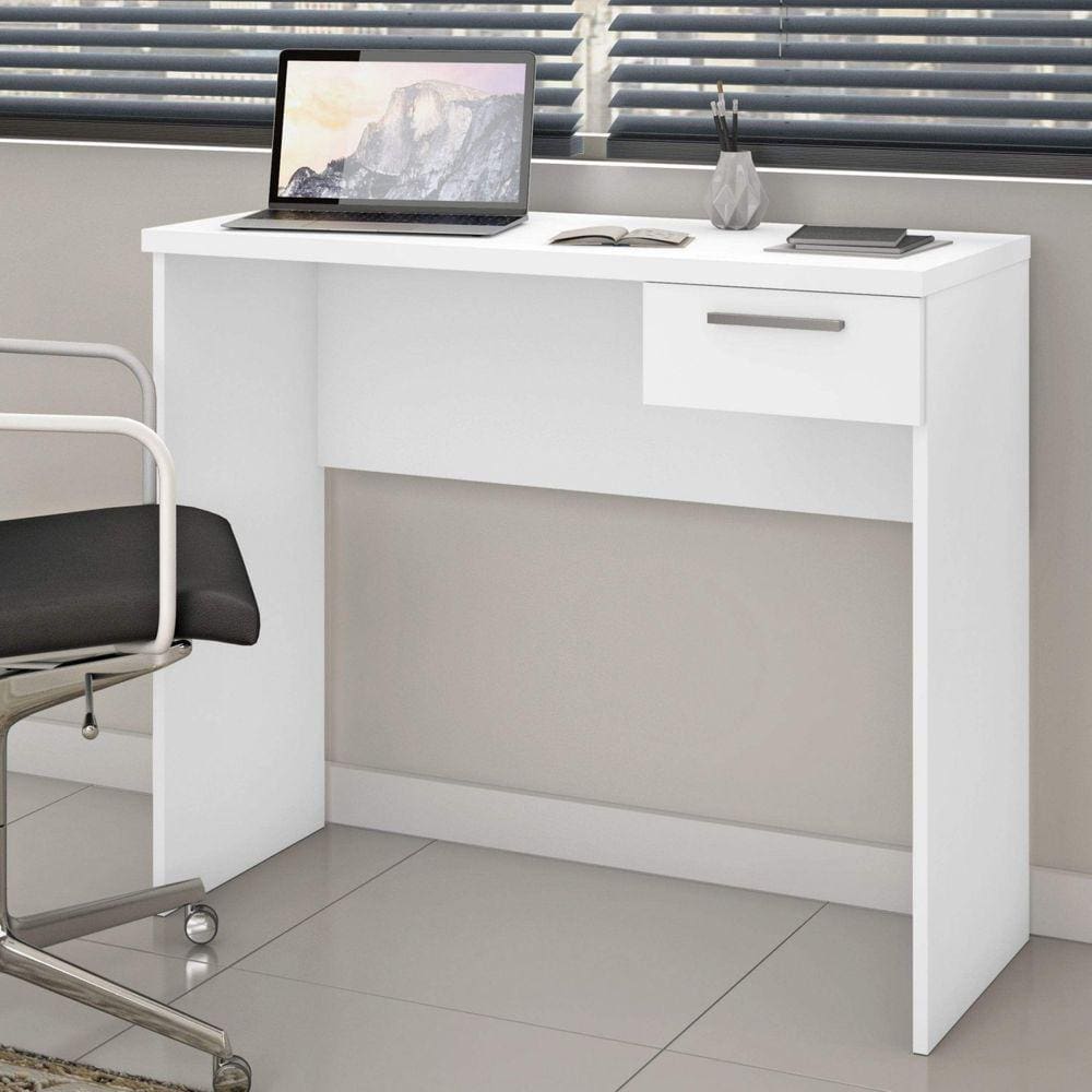 Mesa de Escritório 90cm 1 Gaveta Office NT 2000 Notável Móveis Branco New