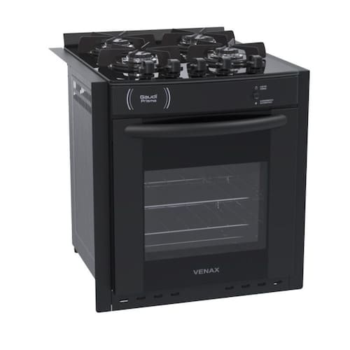 imagem-Fogao A Gas De Embutir Gaudi Prisma Vitreo Bl 4Q Preto Gas Glp - Bivolt