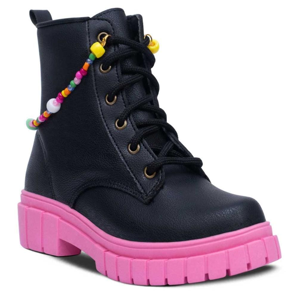 Bota Infantil Feminina Coturno Casual Com Pulseira 09.06j