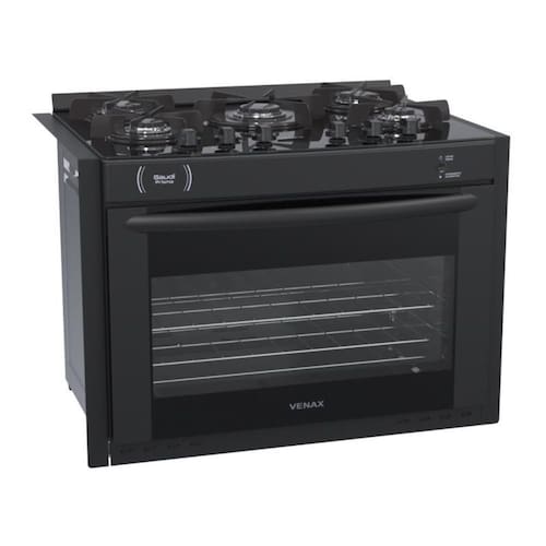 imagem-Fogao A Gas De Embutir Gaudi Prisma Vitreo Bl 5Q Preto Gas Glp - Bivolt