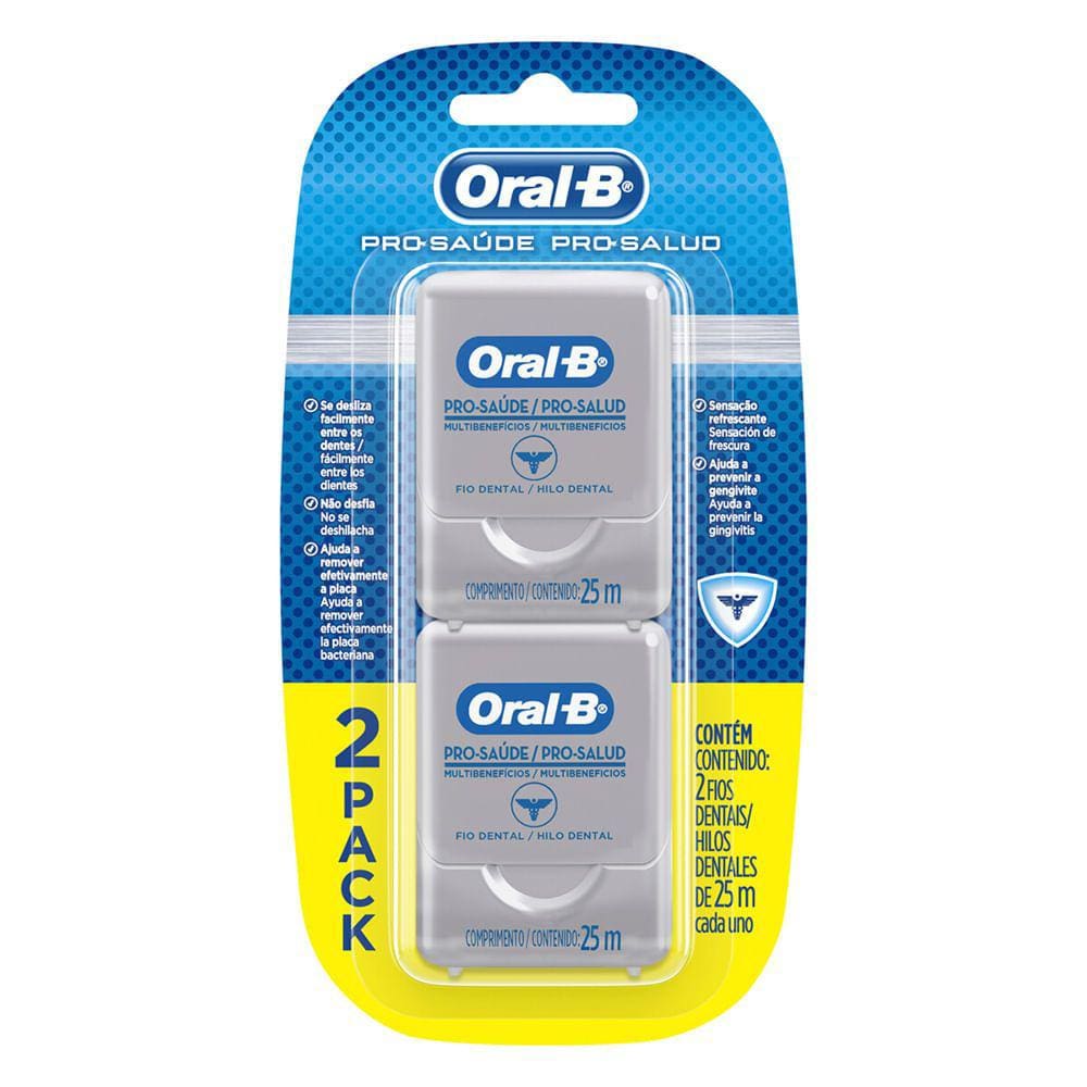 Fio Dental Oral B Pró Saúde 25m com 2 Unidades