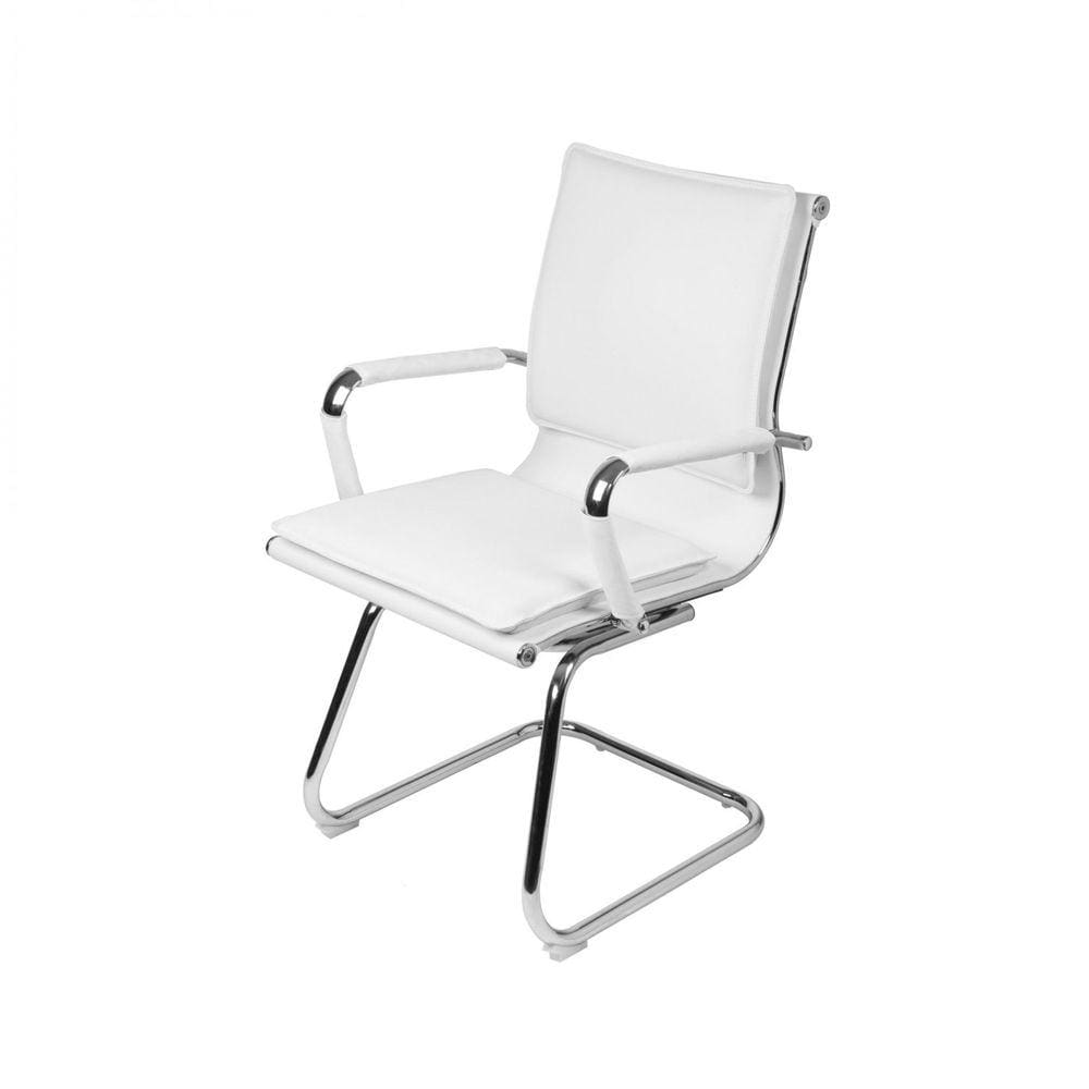 Cadeira de Escritório Estofada em Corino Fixa 3304 OR Design Branca