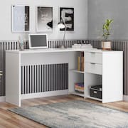 Mesa de Escritório 2 Gavetas 3 Nichos Office NT 2060 Notável Móveis Branco New