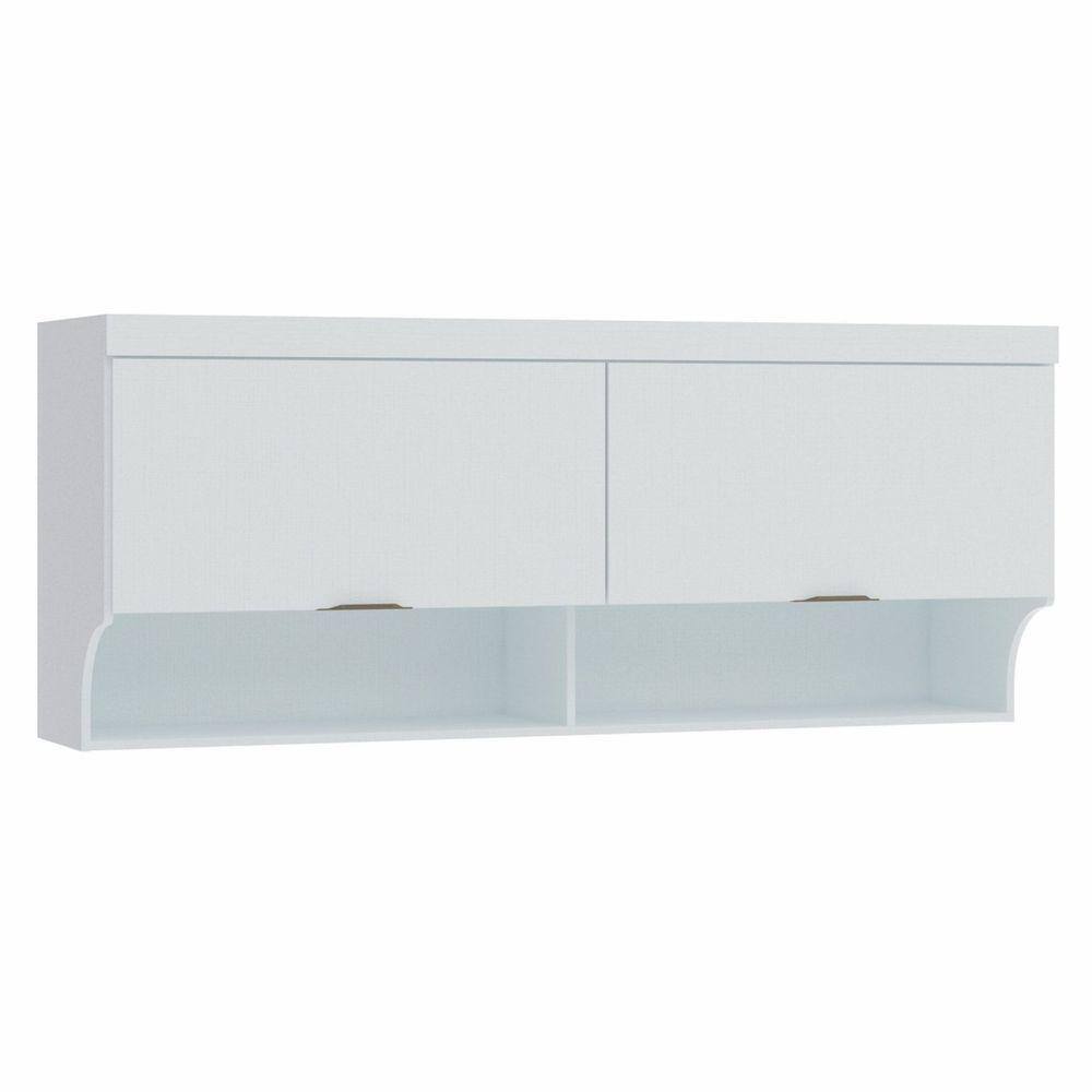 Armário Aéreo Ponte Modulado 2 Portas Infinity Móveis Castro Branco Line