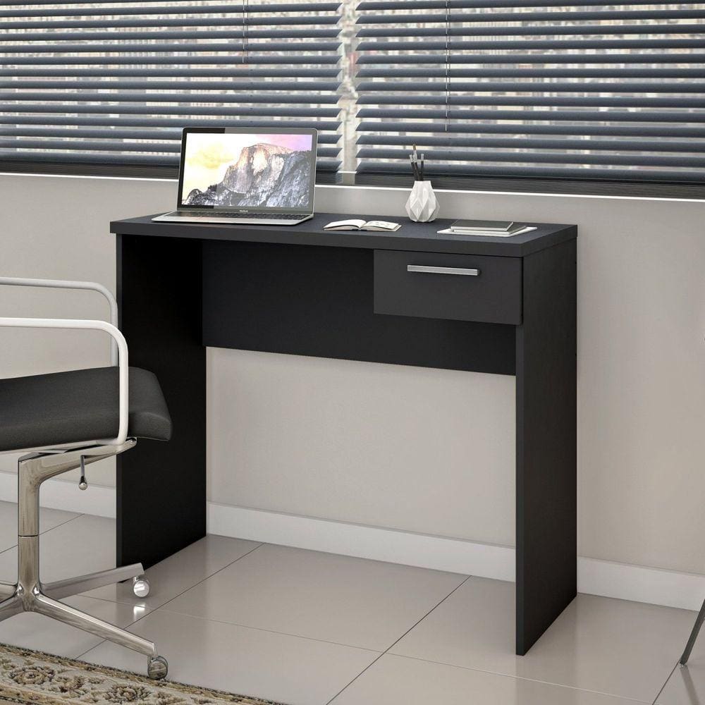 Mesa de Escritório 1 Gaveta Office NT 2000 Notável Móveis Preto Tx