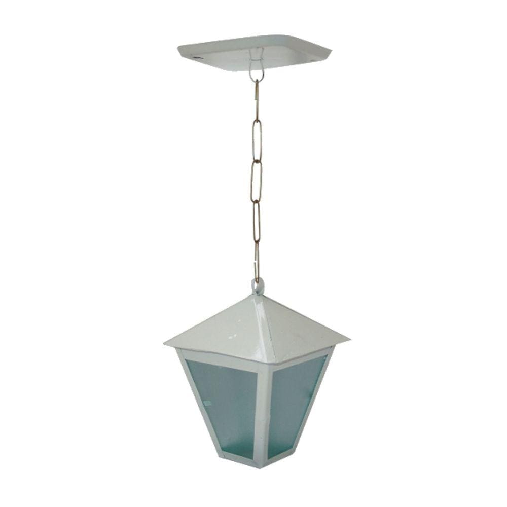 Luminária de Teto Colonial Alumínio Fundido Branca 19x6cm