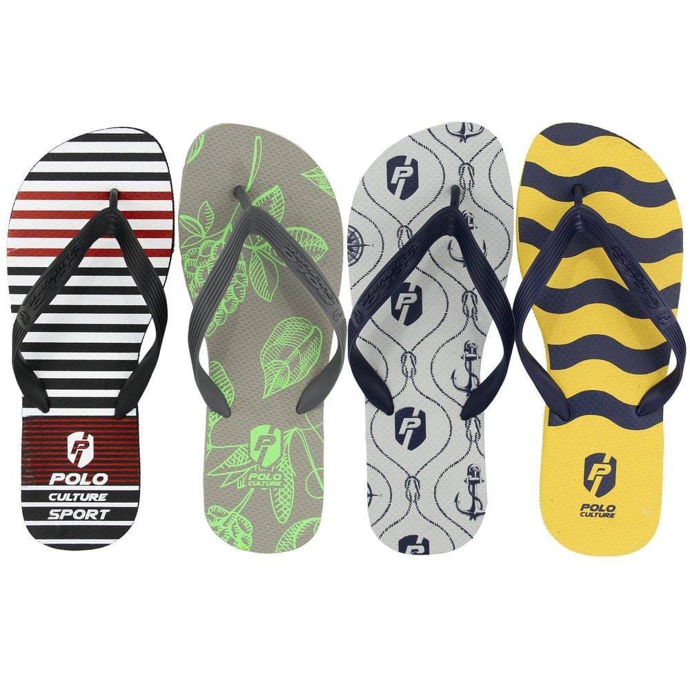 Kit 4 Chinelos Masculino Polo Culture Macio Antiderrapante