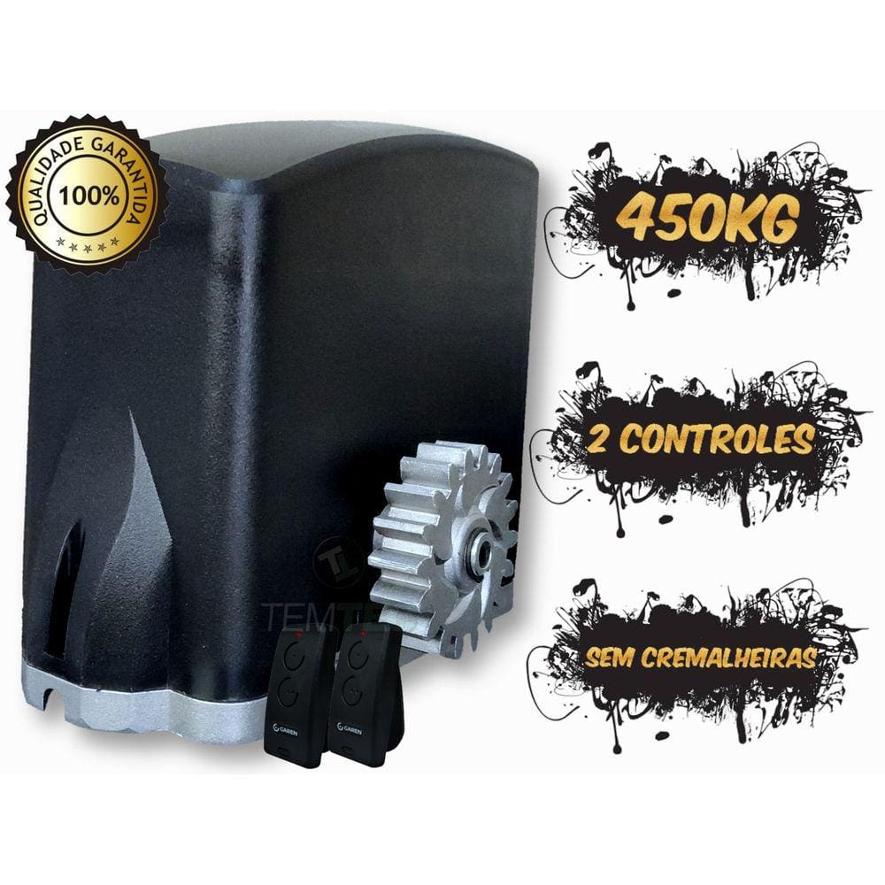 MOTOR PORTÃO DE CORRER DESLIZANTE GAREN 450Kg 2 CONTROLES