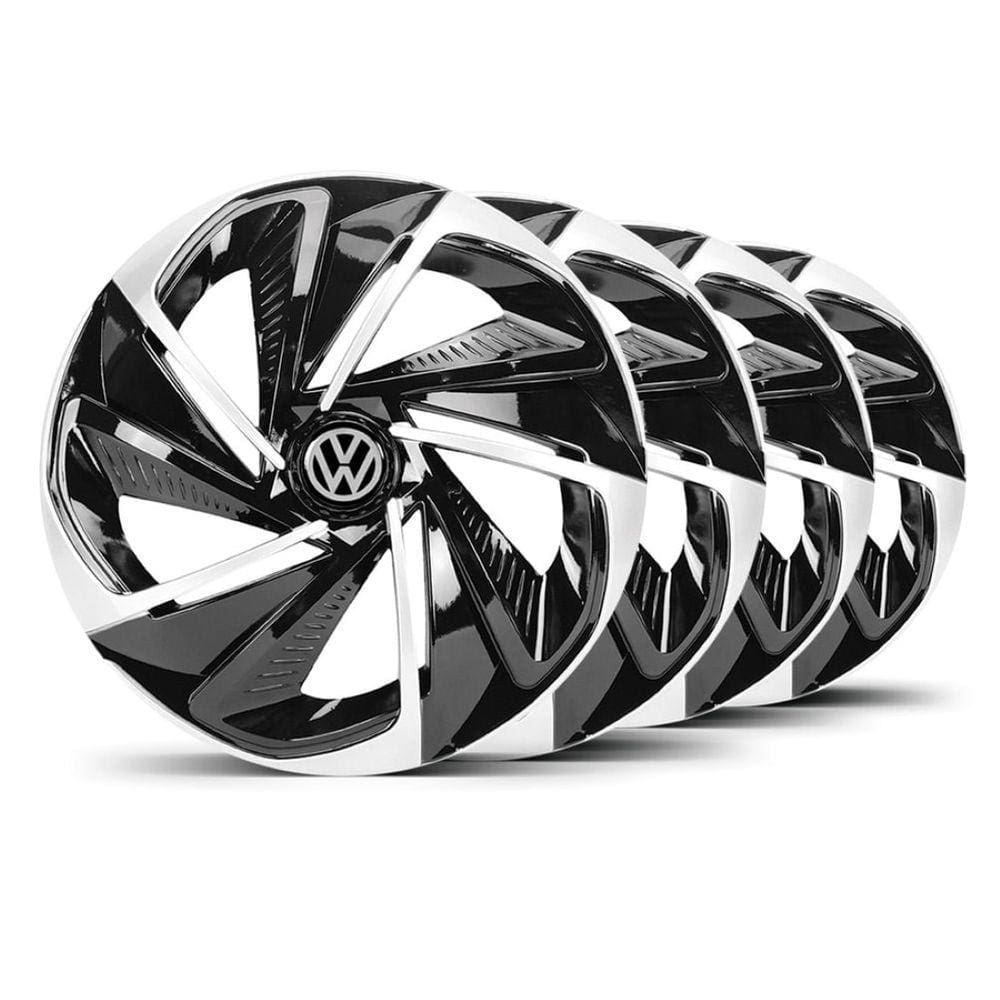 Jogo Calota Nitro Aro 14 Preta / Prata VW Polo