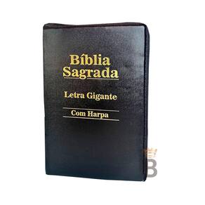 Bíblia Sagrada Letra Grande com Harpa Cristã - Capa couro sintético preto:  Almeida Revista e Corrigida (ARC)