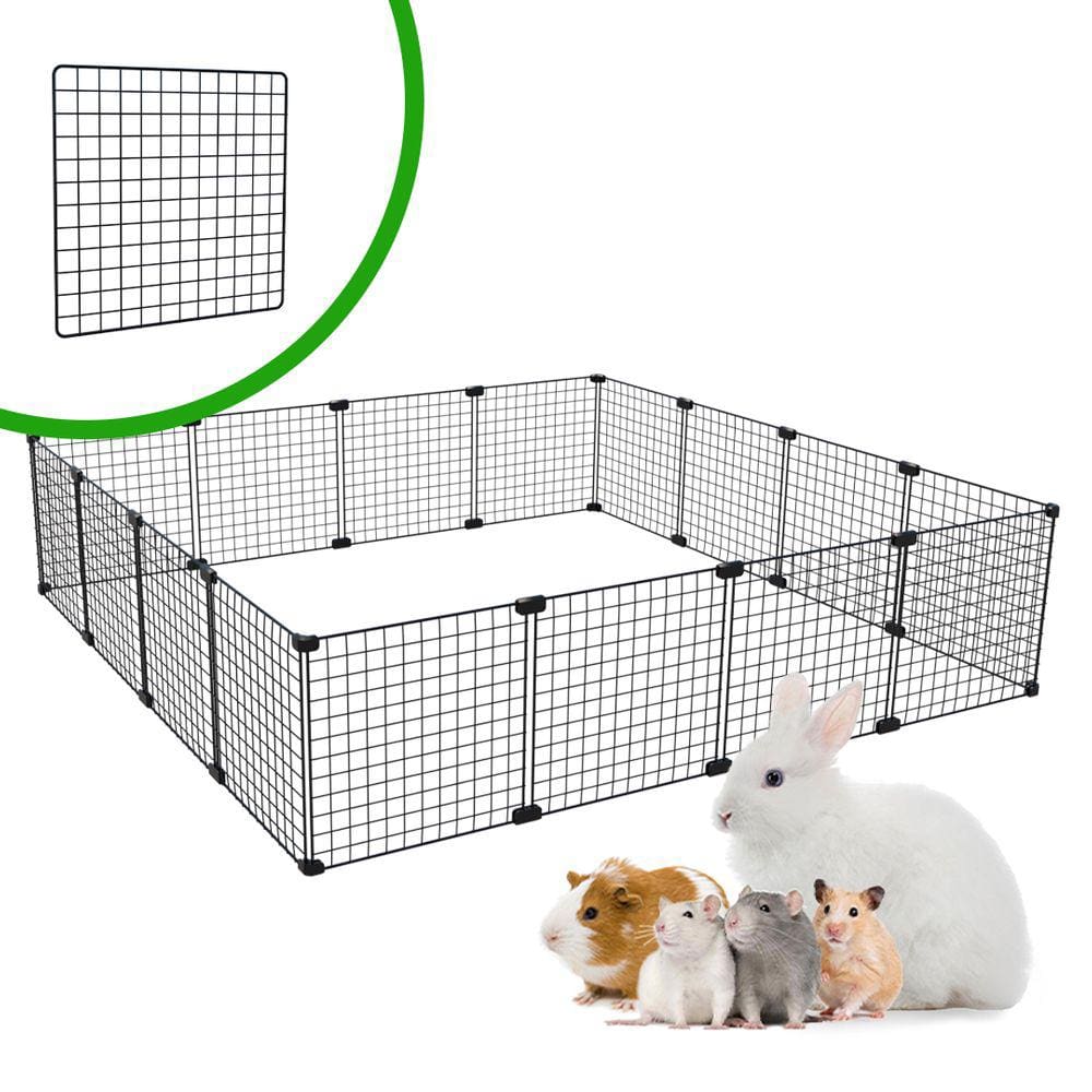 Cercado para Porquinho da Índia Hamster Twister Chinchila Gerbil 120x120cm Malha 2,5cm Preto