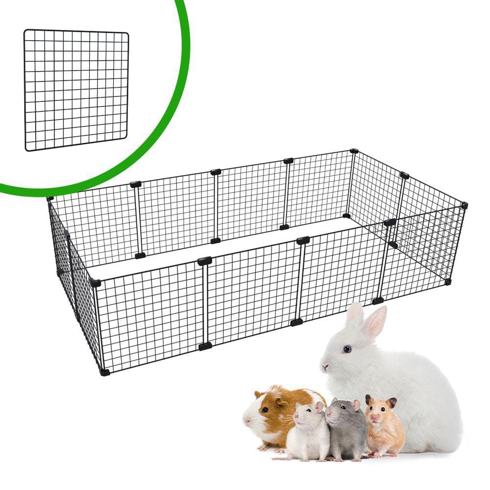 Cercado para Porquinho da Índia Hamster Twister Chinchila Gerbil 60x120cm Malha 2,5cm Preto