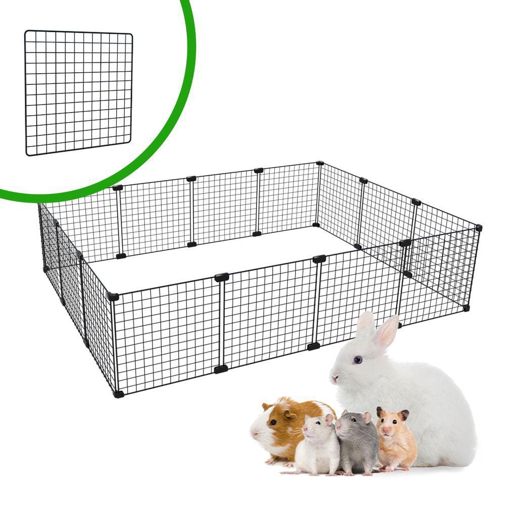 Cercado para Porquinho da Índia Hamster Twister Chinchila Gerbil 90x120cm Malha 2,5cm Preto