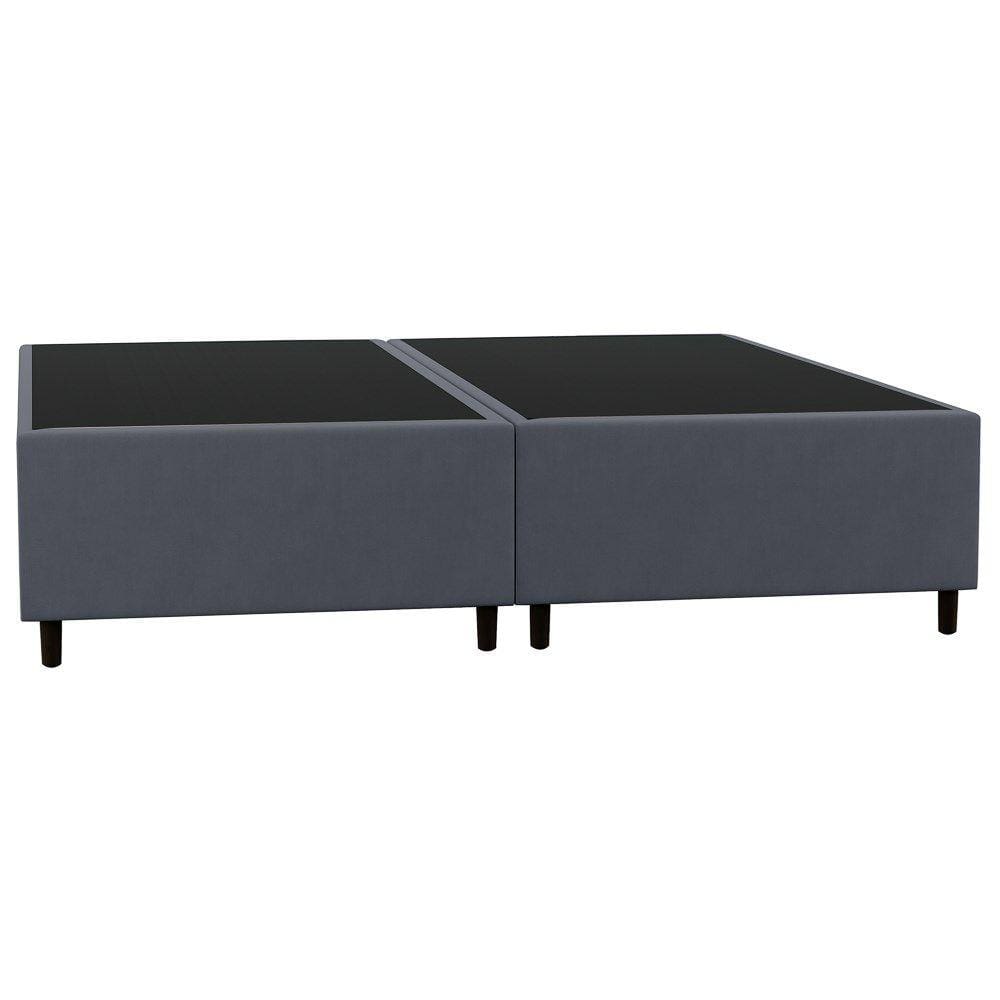 Base Cama Box Casal Queen 158cm Bipartido Hit I02 Suede Cinza - Mpozenato