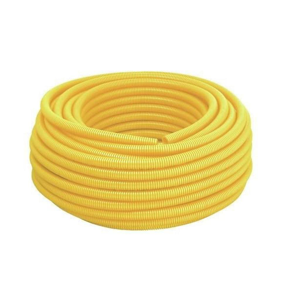 Conduite Amarelo Tigre Flex 25mm x 3/4\" Rolo de 25 Metros Corrugado Tigre