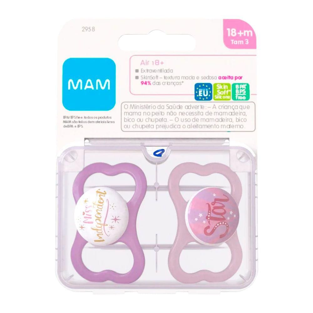 Chupeta Mam Air 18+ Meses Girls 2 Unidades Ref:2958