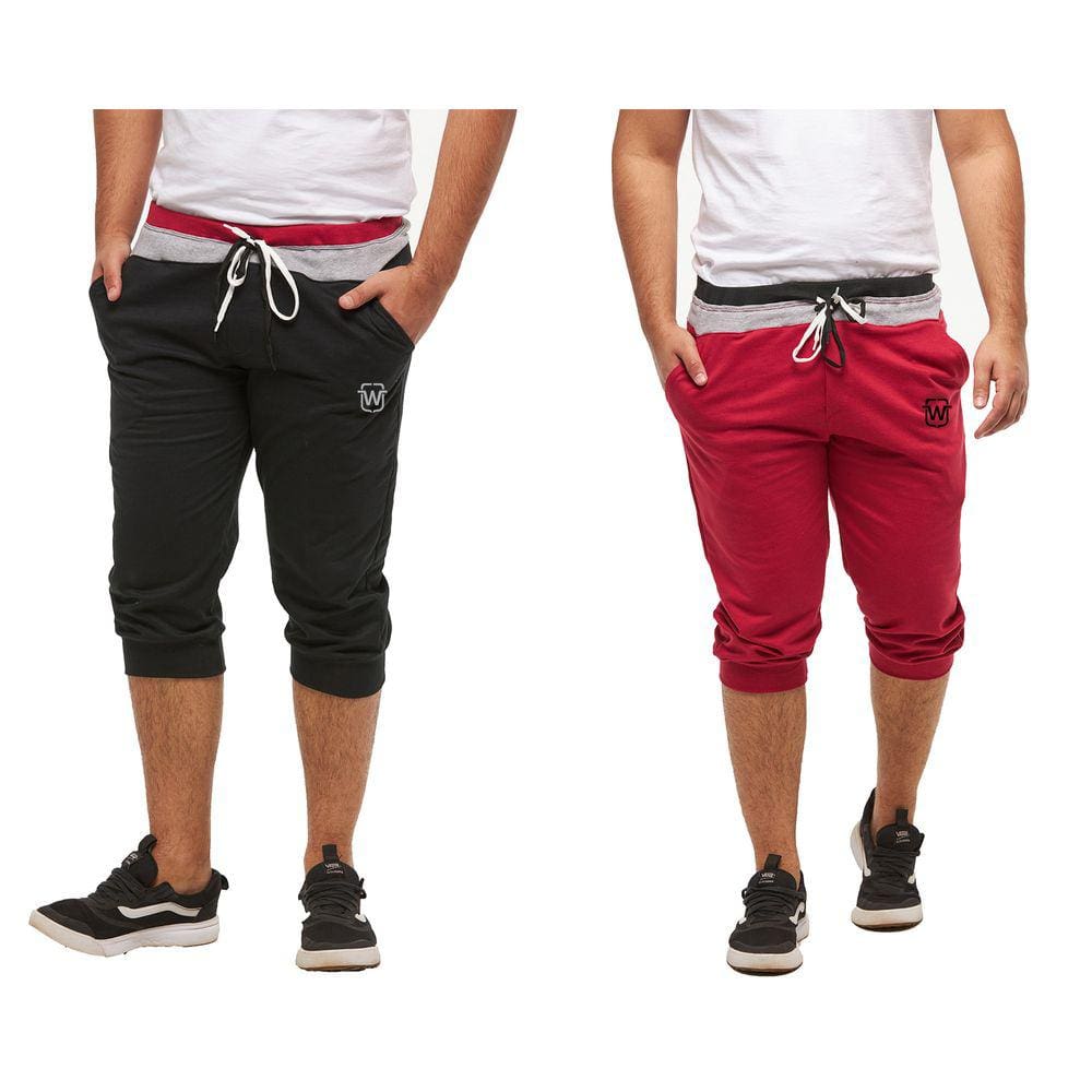 Kit Com 02 Bermudas De Moletom Masculina Wooks Saruel Skinny