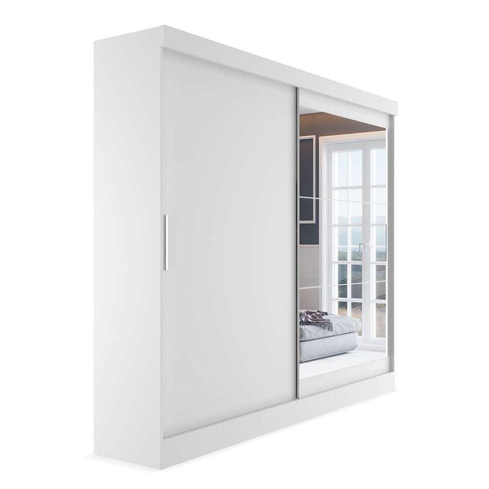 Guarda-roupa casal com espelho karina 2 pt 2 gv branco
