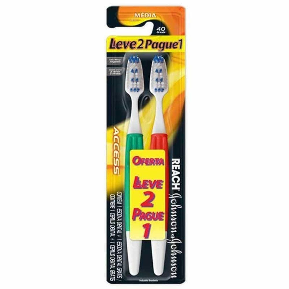 Escova Dental Reach Access Média Leve 2 Pague 1
