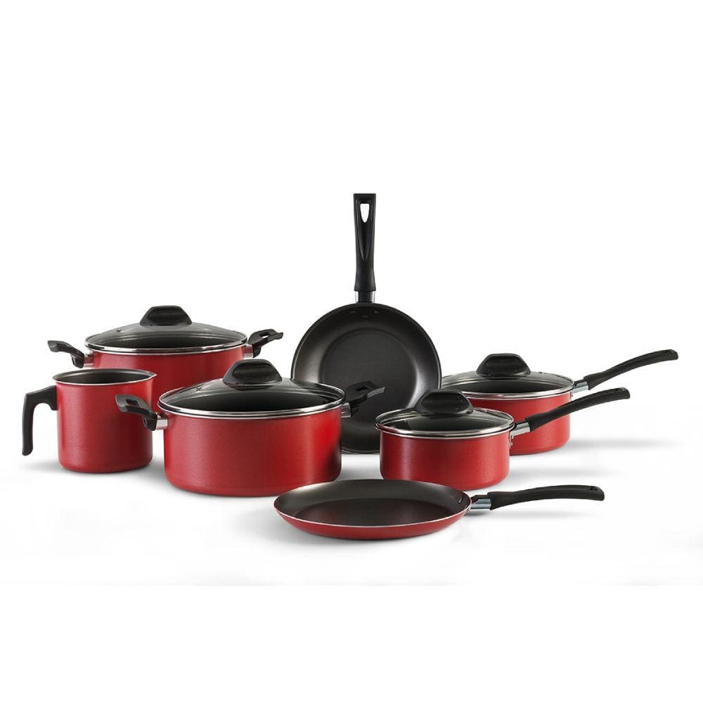 Jogo de Panelas Brinox 7001/101 Garlic 7 Peças Vermelho