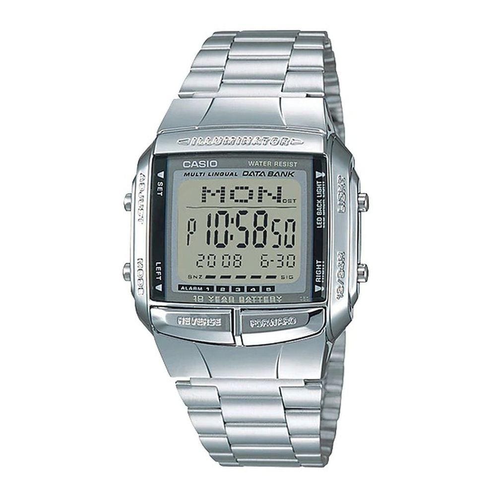 Relógio Casio Masculino Digital Data Bank Prata DB-360-1ADF