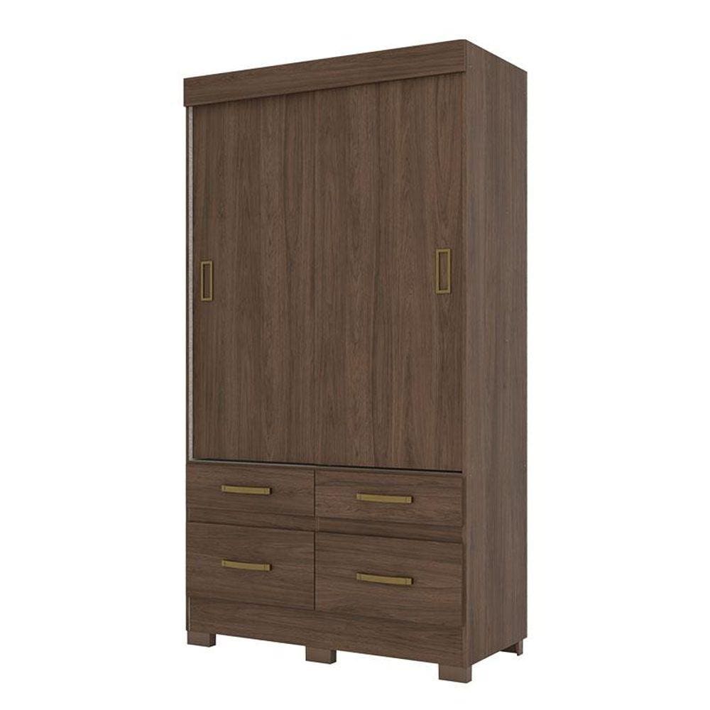 Guarda Roupa Solteiro Marel Castanho Flex - Briz Móveis