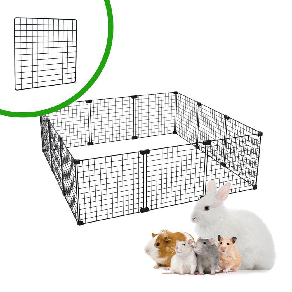 Cercado para Porquinho da Índia Hamster Twister Chinchila Gerbil 90x90cm Malha 2,5cm Preto