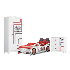 Jogo quarto infantil comoda carros sport car e berco americano branco  carvalho moveis estrela