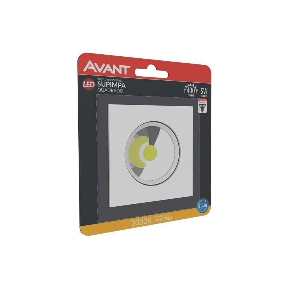 Spot Direcionável Avant Supimpa Quadrado 5w Biv
