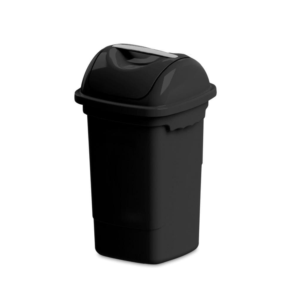 Lixeira com Tampa Basculante Plasvale 30l Preta