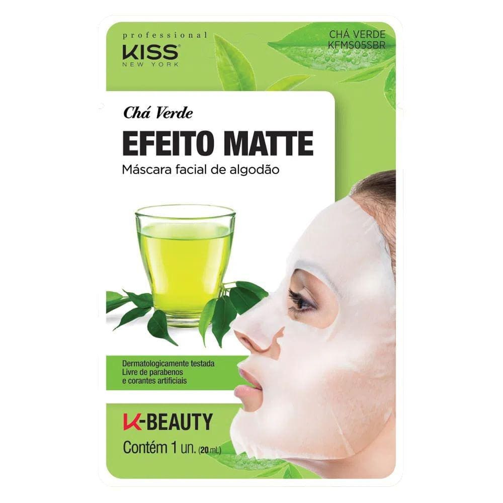 Máscara Facial Hidratante Kiss New York Chá Verde 20ml