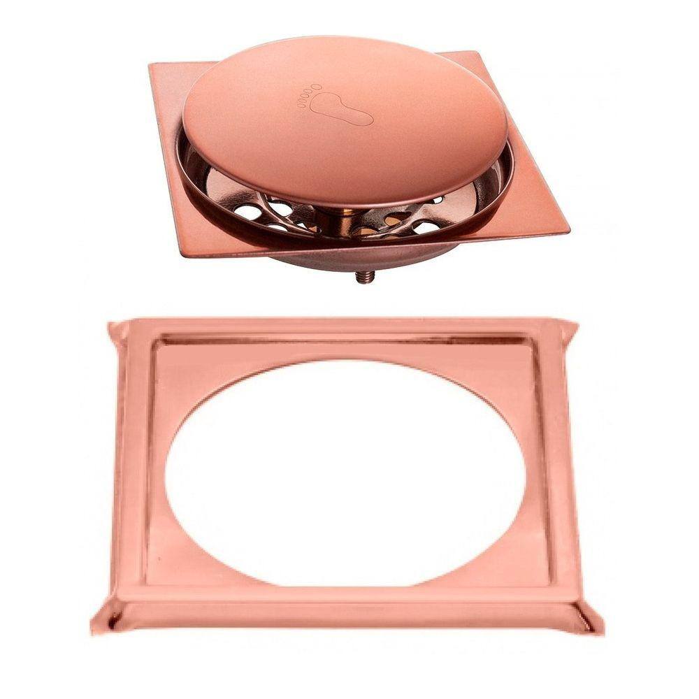 Ralo Click Inteligente P/ Piso + Porta Grelha Rose 10x10