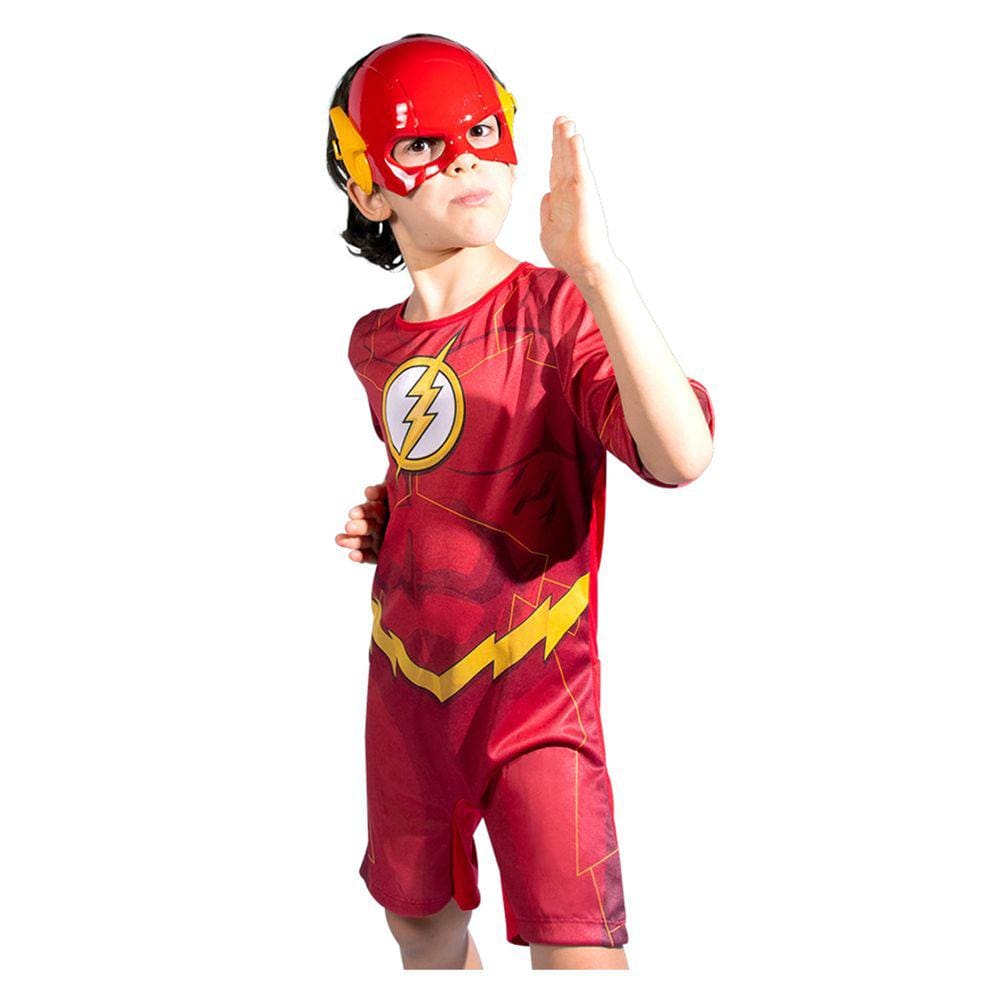 Fantasia Flash Infantil Curta com Máscara
