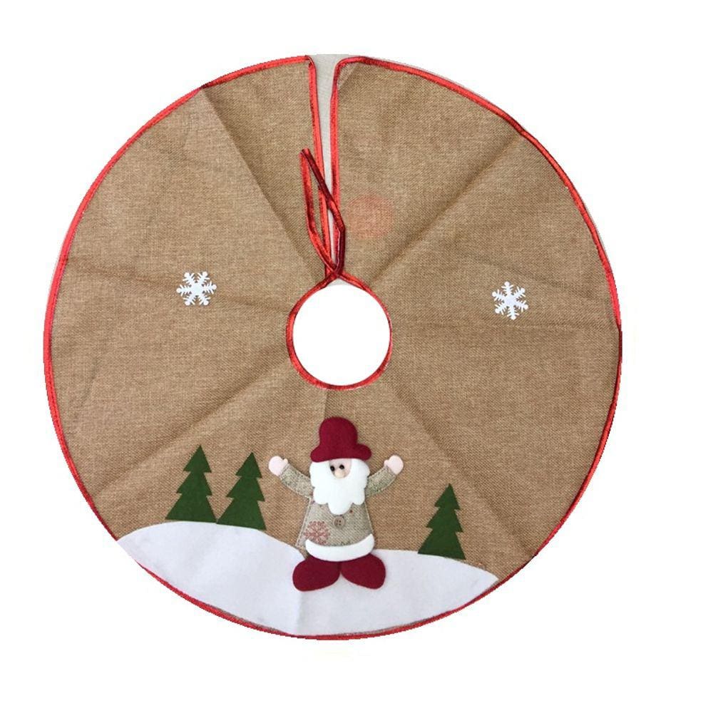 Saia para Árvore de Natal Decorada Rústica Bege Papai Noel 60cm - Master Christmas