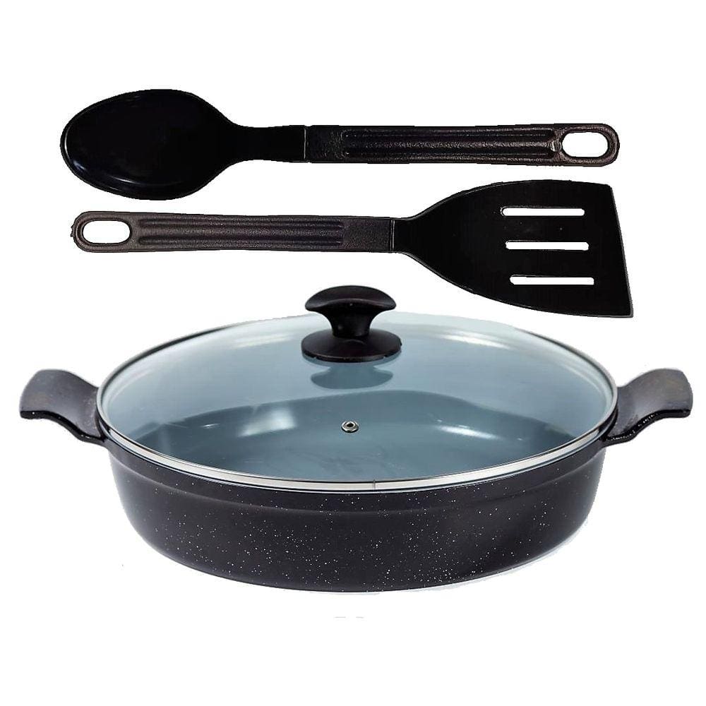 Frigideira Preto Liso Antiaderente Cerâmica Talher 02 AA30cm