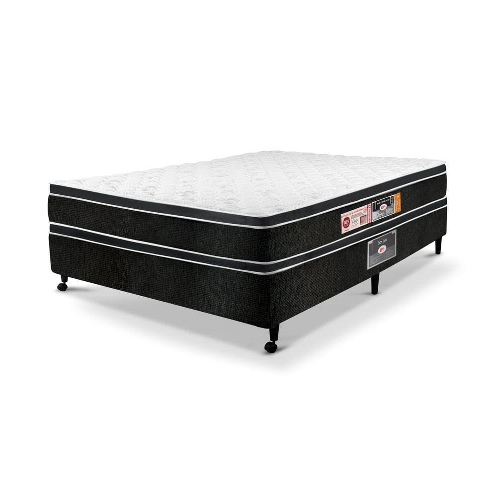 Cama Castor Casal Black e White Air Double Face D33 138x188x54 + Box Castor