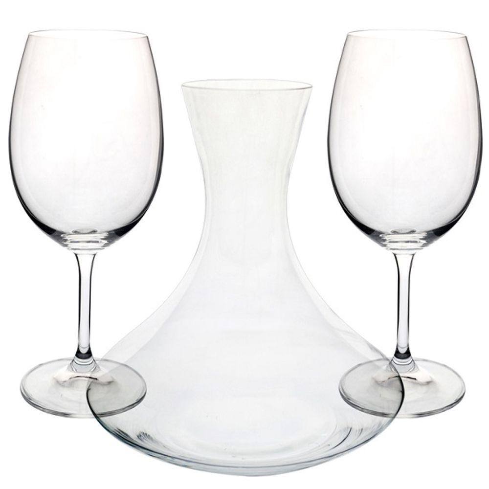 Conjunto Decanter 1,5L e 2 Taças para Vinho 450ML Bohemia 57283