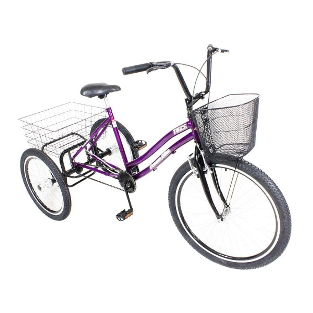 Triciclo Bicicleta Lazer Aro 26 Roxo V- Brake